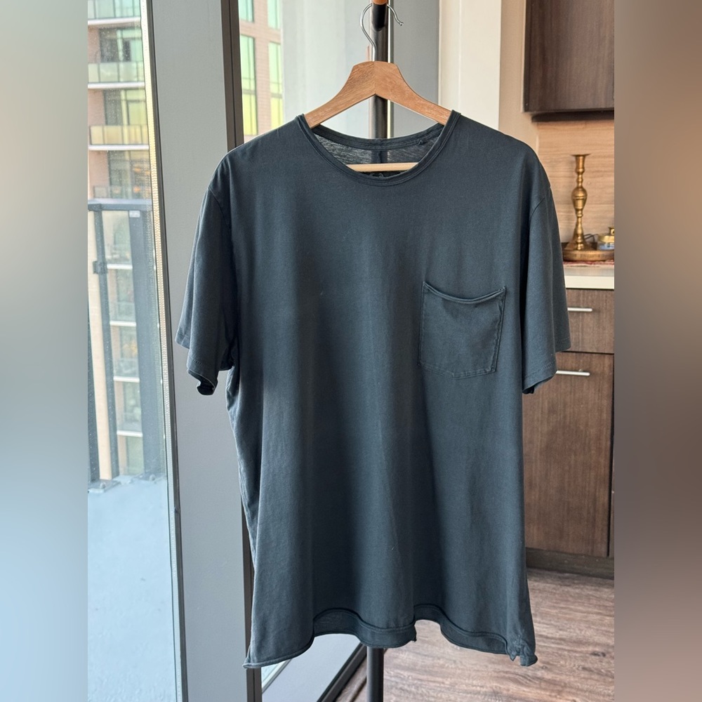 Rag & Bone Miles Principal Jersey Tee in Dark Grey, Size XL